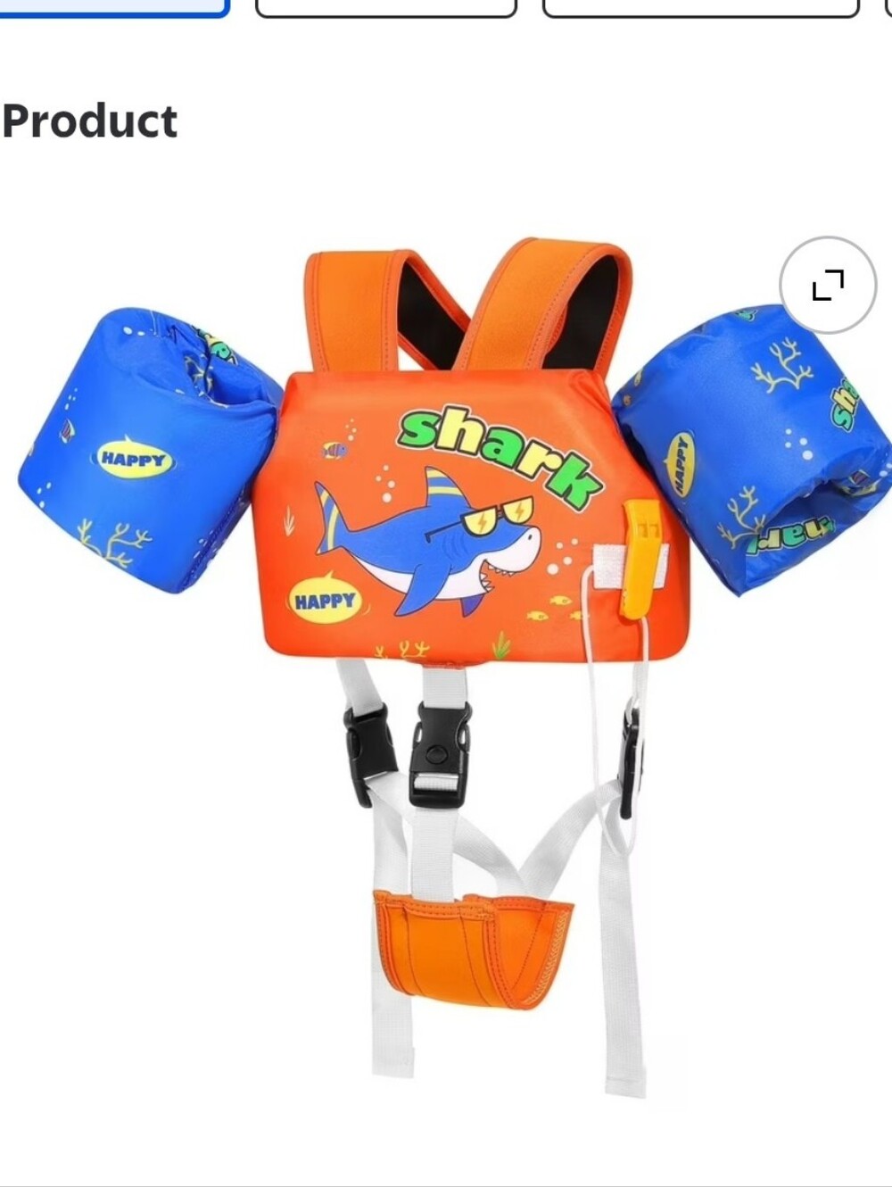 MoKo Toddler Pool Floaties 20-50lbs, Swim Vest Water Wings w/Crotch Strap